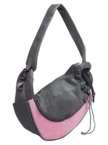 1 Peça Bolsa Tiracolo para Transporte de Animais de Estimação, Respirável, Malha, Bolsa de Transporte para Cães e Gatos