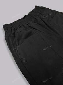 European & American Fashion Autumn/Winter Corduroy Fabric Elastic Waist Pocket Long Pants