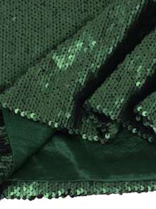 Women's Scoop Neck Razer Back Sequin Spaghetti Strap Camisole Tank Top Blouse - Dark Green - View 5