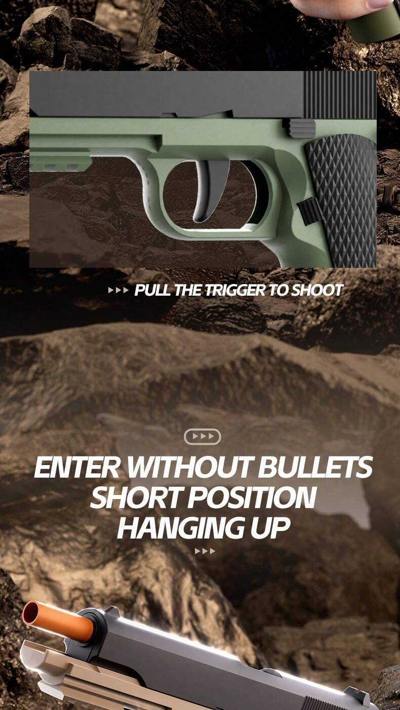 Toy Gun Soft Bullet Gun Toy Pistol,SemiAutomatic Handgun With Shell