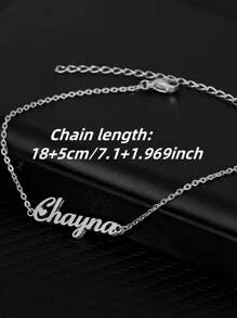 1 chiếc lắc chân bằng bạc nhiều kiểu tùy chọn cho nam khắc tên cá nhân bằng thép không gỉ lắc chân khắc tên cá nhân cổ điển cho nữ lắc chân chữ cái đầu tùy chỉnh - Nhiều màu - Xem 4