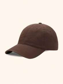 Gorra de béisbol casual  color puro para hombre - Marrón - Ver 1