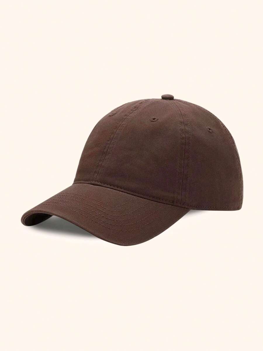 Gorra de béisbol casual  color puro para hombre - Marrón - Ver 1