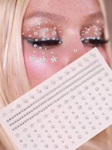 1 st. Acryl Diamantvormige Zelfklevende Gezichtsjuwelen, Strass Stickers Voor Gezicht, Lichaam, Ogen, Haar, Gebruikt Voor Make-up, Feest, Festival, DIY Decoratie, Stervormige Diamanten
