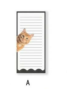 1 pieza Libreta magnética con diseño lindo de gato y perro, imán para refrigerador, bloc de notas, para listas de compras, listas de tareas, listas de regalos y recordatorios - Con respaldo magnético fuerte, bloc de notas, adecuado para el Día de San Valentín, Día del Maestro, Día de la Madre, Halloween, Navidad, temporada de regreso a clases y temporada de graduación. - Multicolor - Ver 12