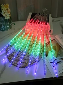 1 Bộ Đèn Giáng Sinh Mưa Sao Băng, 8 Ống 192 Đèn Cây Hình Băng, Đèn Trang Trí Lễ Tạ Ơn Và Halloween Dùng Nguồn USB, Thích Hợp Cho Lễ Hội, Tiệc Tùng, Đám Cưới Và Trang Trí Mùa Thu, Đèn Chiếu Sáng Ngoài Trời Cho Lối Đi, Sân, Sân Trong - Nhiều màu - Xem 2