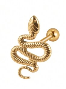 1件装不锈钢蛇舌环，蟒蛇舌钉，穿刺饰品，14号