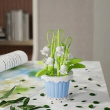 1 pieza Maceta miniatura de plástico con bloques de construcción intercambiables de flores, juguete creativo de flores eternas de bloques de construcción DIY, decoración de escritorio mini, incluye 12 estilos como girasol y rosa, adecuado para decorar el hogar, fiestas, oficina y otros lugares. Excelente regalo de Navidad/Halloween/Año Nuevo/Día de San Valentín/Cumpleaños para amigos y niños - Multicolor - Ver 6
