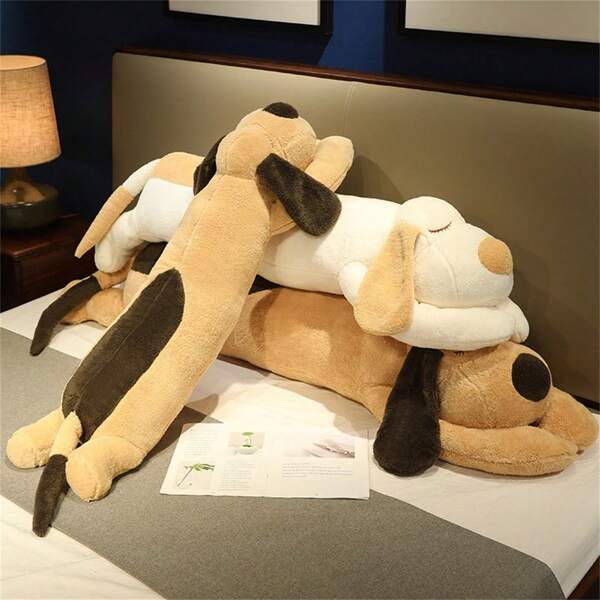 Adorable juguete de peluche para perro de 100 cm/130 cm de largo - Suave y esponjoso animal de peluche, regalo perfecto para amantes de los perros, también una gran decoración para la habitación de los niños, regalo de cumpleaños especial, regalo de vacaciones, favor de fiesta, regalo de Acción de Gracias, regalo de Navidad, regalo del Día de San Valentín