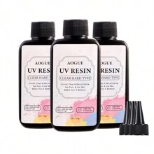 100g/200g/300g 透明环氧树脂 UV 胶水工具包，快速固化，不发黄，无气泡，适合初学者 DIY 珠宝和工艺品，带移液器搅拌器量杯指套 - 彩色 - 查看 12