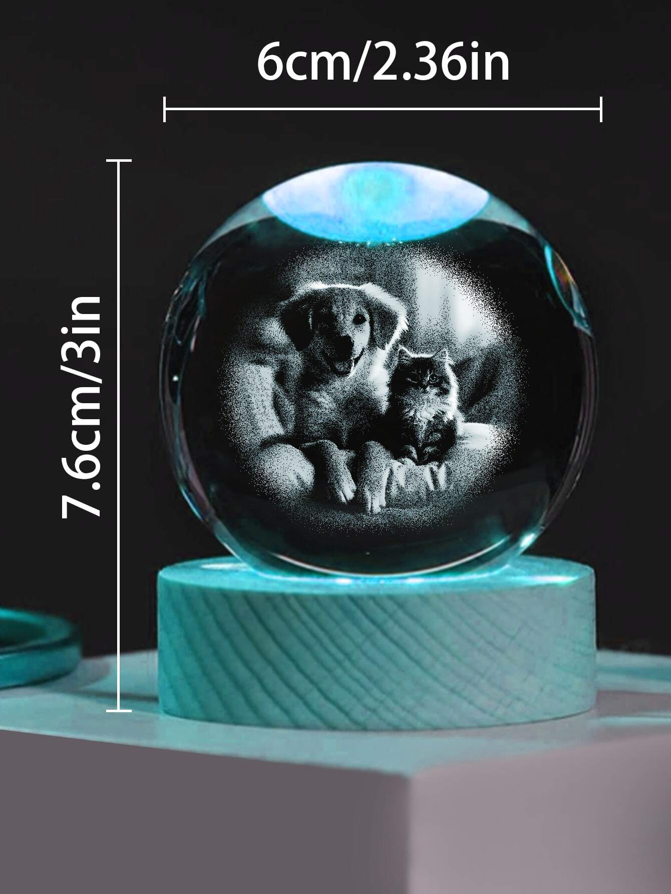 1 Pc Custom Photo & Name Crystal Ball,Personalized 3d Crystal Ball With