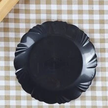 Plastic Petal Dessert Plate Various Colors Kit 10 Units For Dessert Savory Or Sweet Dishes - 黑色 - 查看 8