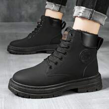 Bottes d'hiver chaudes pour homme, style britannique mi-mollet, doublure thermique, bottes de travail courtes rétro pour homme
