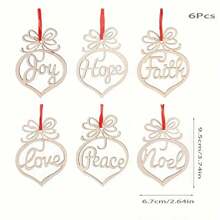 Bộ 6 đồ trang trí cây thông Noel rỗng, đồ trang trí treo ngày lễ, phụ kiện Giáng sinh - Xem 3