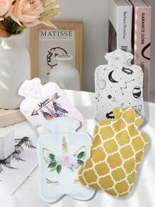 1 pieza Botella de agua caliente con diseño minimalista de cielo estrellado de moda - Blanco - Ver 1