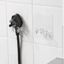 5 Móc Cắm Điện Trong Suốt Đa Năng Không Dấu Vết Mạnh Mẽ, Móc Dán Lưu Trữ, Móc Cắm Dây Ổ Cắm Nhà Bếp, Bền Và Thuận Tiện Khi Sử Dụng - Nhiều màu - Xem 1