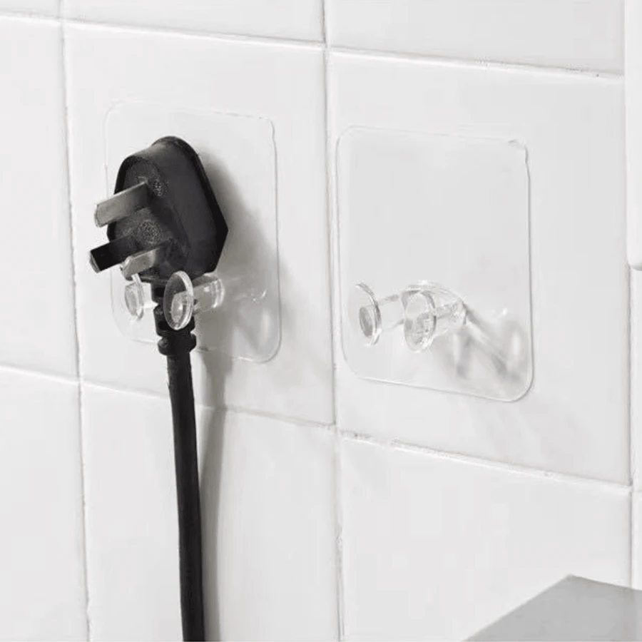 5 Móc Cắm Điện Trong Suốt Đa Năng Không Dấu Vết Mạnh Mẽ, Móc Dán Lưu Trữ, Móc Cắm Dây Ổ Cắm Nhà Bếp, Bền Và Thuận Tiện Khi Sử Dụng - Nhiều màu - Xem 1