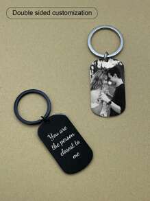 定制不锈钢个性化照片，带双面军事徽章，父亲节、母亲节、情人节、周年纪念日以及送给家人、朋友和情侣的特殊礼物 - 彩色 - 查看 2