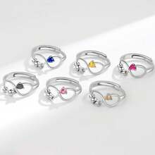 Anillo de cumpleaños de diciembre, símbolo del infinito simple anti-ansiedad rotatorio, de amor eterno, para el Día de San Valentín o compromiso para la novia