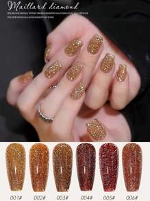 MISS SHAKA 10ml Viral Rhinestone Gel Nail Polish, Holographic Glitter Rhinestone Series, Popular Manicure Gift, Suitable For Women Nails - Multicolor - View 2