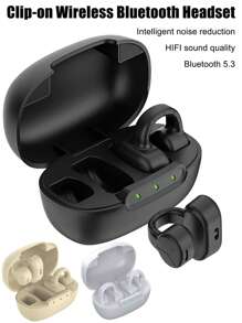 Tai nghe kẹp, Bluetooth 5.3, đeo không đau, thoải mái và ổn định, có hộp sạc cho thời lượng pin dài, âm thanh chất lượng cao, thích hợp cho thể thao nhỏ và di động, âm thanh nổi sống động, điều khiển cảm ứng trực quan, tai nghe không dây nhét tai mini có hộp sạc, - Nhiều màu - Xem 2