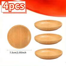 1/4 件迷你竹制蘸酱碗套装，适用于寿司、烧烤、沙拉、果酱、番茄酱等调味品和小吃碗，防锈圆形准备碗，适用于开胃菜和蘸酱，是家庭、厨房、餐厅、酒店、学校用品的完美餐具 - 彩色 - 查看 10