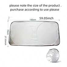 1 tấm che nắng xe hơi hình tròn kép có thể gập lại được phủ bạc - màu đen - Xem 4