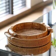 Round Organizer Tray Basket For Serving Breakfast, Cold Cuts, Sweets And Snacks - 35x4cm - 彩色 - 查看 5