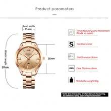 Relógio Feminino de Moda CURREN Marca Superior Senhora de Luxo Clássico Relógio de Pulso de Menina Pulseira de Aço Inoxidável Simples Original à Prova D"Água Função de Data Automática Relógio Feminino Presente 9007