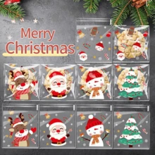 100 chiếc Túi đựng kẹo Giáng sinh, Bánh quy, Bánh ngọt nướng Túi tự dính OPP, Túi đựng thực phẩm bánh quy, Quà tặng tiệc Giáng sinh, Quà tặng tiệc ngày lễ, Túi tự dán nhỏ - Nhiều màu - Xem 4