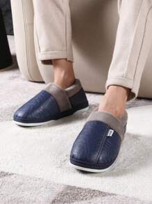 Dép đi trong nhà nam Pmoiste ấm áp, mềm mại, chống thấm nước, thoải mái, có lớp đệm mút hoạt tính, thích hợp cho mùa đông, chống trơn trượt, size nhỏ hơn hai cỡ. - Màu xanh lam - Xem 5