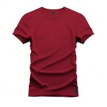 Men's Basic Plain Round Neck T-Shirt In 30.1 Combed Cotton - Màu Tím - Xem 2