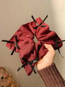 1 chiếc dây buộc tóc nơ kẻ caro cho trẻ em, cỡ lớn, thích hợp cho tóc buộc hai bím, phù hợp cho cả sinh hoạt hàng ngày và dự tiệc. - Nhiều màu - Xem 5