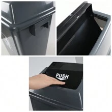 13 Gallon Plastic Kitchen Trash Can With Lid, Pack Of 4