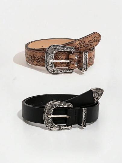 Set de 2 cinturones de estilo occidental para mujer, para verano, escuela, otoño, Halloween