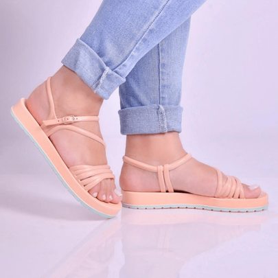 Papete Sandália Feminina Brilhante Ortopedica Linda Confortável Verão Blogueira 2024