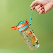 1 chiếc cốc nhựa cách nhiệt in hình hoạt hình dễ thương dung tích 21oz (khoảng 600ml) có ống hút, thích hợp cho du lịch ngoài trời, đi bộ đường dài, đi học - Nhiều màu - Xem 7