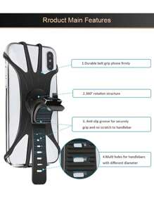 1 szt. Wielofunkcyjny uchwyt na telefon do roweru, obrotowy silikonowy stojak na telefon do roweru górskiego o 360 stopni