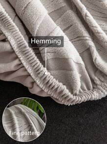 1pc 3D Sofa Cover Multifunctional Full Cover Sofa Protector, Solid Color Leaf Pattern Design, Elastic One-Piece Sofa Cover, With 1pc Throw Pillow Case Gift