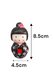 Porcelain Geisha Decoration Japan Elegance Oriental Japanese Tradition - màu đen - Xem 2