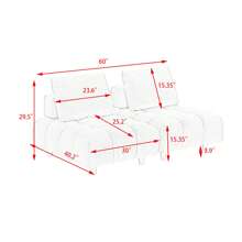 MoolSun Luxury Living Room Combination Sofa, Oversized Combination Sofa With Reversible Lounge Chair, Modern Modular Combination Sofa, Teddy Fabric Sofa With Wide Open Seats, Detachable Modular Sofa, Tapered Legs, Suitable For Apartments, Living Rooms, Offices, And Reception Areas. ﻿ - (2PC) Xám - Xem 7