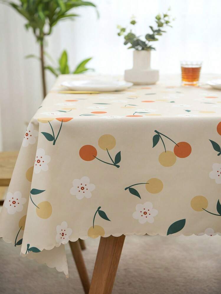 1 pièce nappe imperméable, nappe rectangulaire en tissu imprimé floral, sans odeur, résistante à l'huile, résistante aux faux plis, convient pour la cuisine, la salle, la salle à manger, l'extérieur, impression numérique, style rustique, convient pour Noël