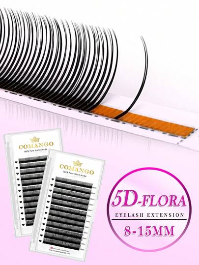 CoMango 12 Rows 0.07mm Delicate 5D Fairy Eyelash Extensions, Pointed Wet Eyelash Clusters, Pre-Made Eyelash Clusters, 5D Mink Hair False Eyelashes, Makeup Eyelash Clusters, Eyelash Clusters, Individual Eyelashes, Eyelashes, False Eyelashes