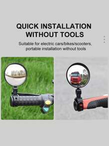 1 szt. Regulowane składane lusterko wsteczne rowerowe wypukłe okrągłe szerokokątne, odblask rowerowy