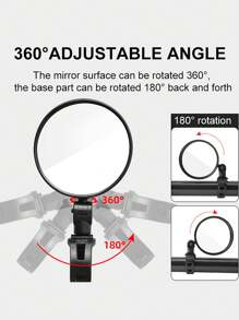 1 szt. Regulowane składane lusterko wsteczne rowerowe wypukłe okrągłe szerokokątne, odblask rowerowy