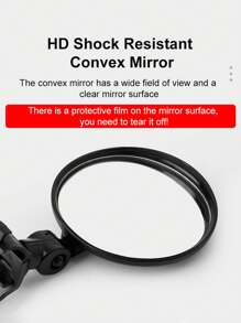 1 szt. Regulowane składane lusterko wsteczne rowerowe wypukłe okrągłe szerokokątne, odblask rowerowy