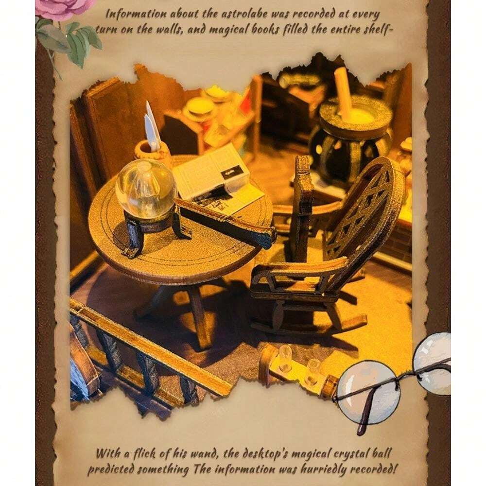 DIY Dollhouse Miniature Book Nook Assemble Kit Magic House Style 3D