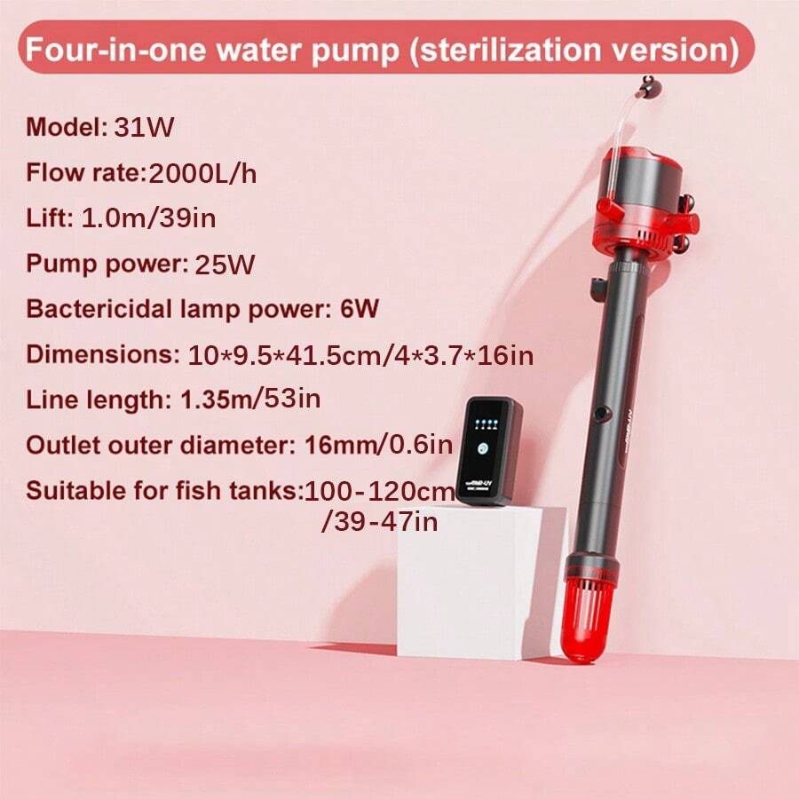 Fish Tank Filter FourInOne Oxygen WaveMaking Pumping Pump Aquarium
