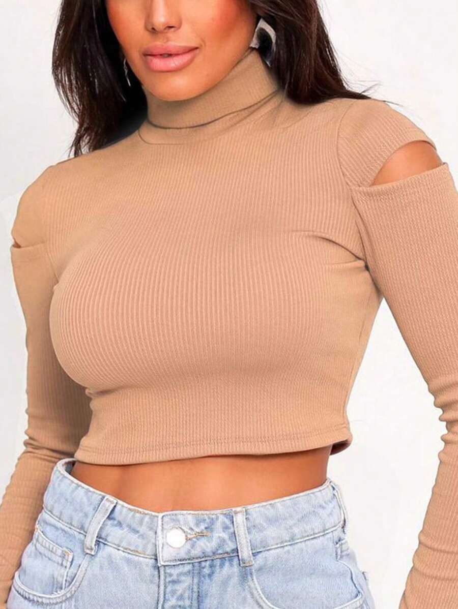 Women Blouses - 香檳色 - 查看 1