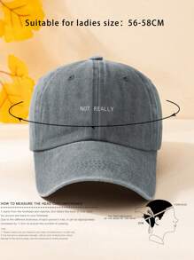 1pc Printed "NOTREALLY" Washed Baseball Cap, Adjustable Outdoor Sun Hat For Spring/Autumn Travel Beach Vacation, Y2K Style For Youth - Baseball Cap - View 8